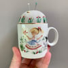 Little Bo Peep cup embroidered pin cushion