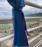 Saltwick Bay Handwoven Herringbone Merino and Silk Scarf - Image 2