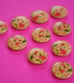 15mm Wooden Pink Green Heart Buttons Natural Wood 10pk (SNH1) - Image 1