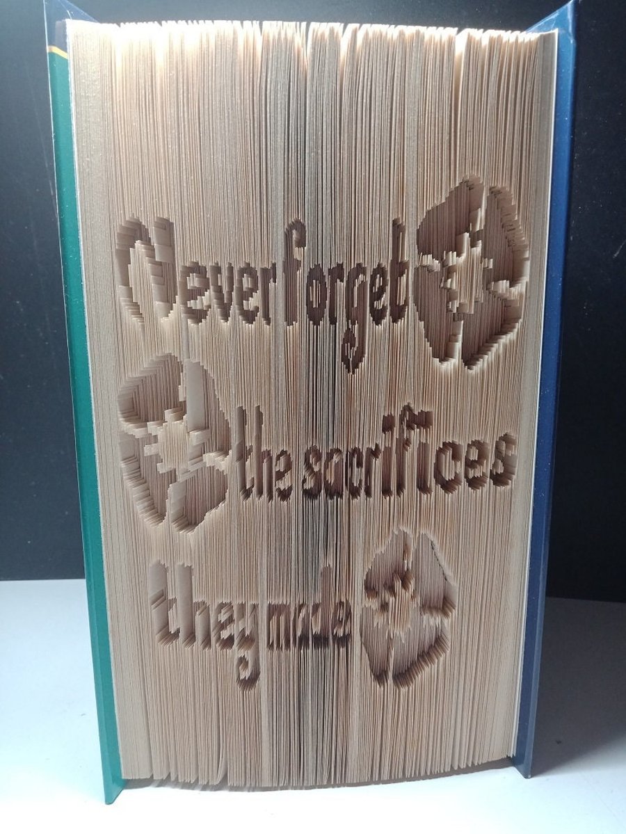 Sacrifices Remembrance Day CUT & FOLD Book Folding Pattern - EMAILED PDF PATTERN