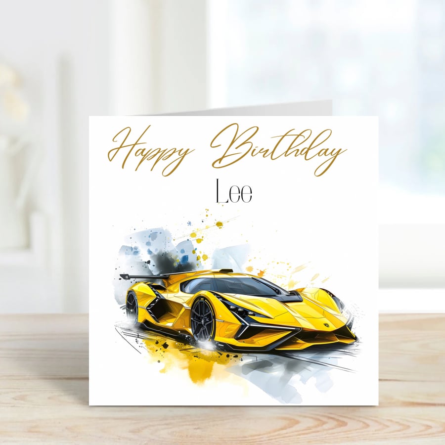 Birthday Card for Son - Sports Car