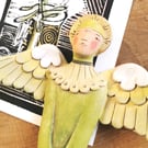Ceramic Angel - Spring - ceramic wall art - angel art - spring colours