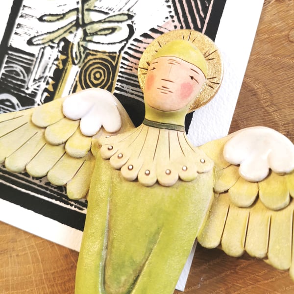 Ceramic Angel - Spring - ceramic wall art - angel art - mothers day