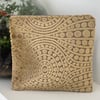 Chenille and denim square pouch with liberty lining