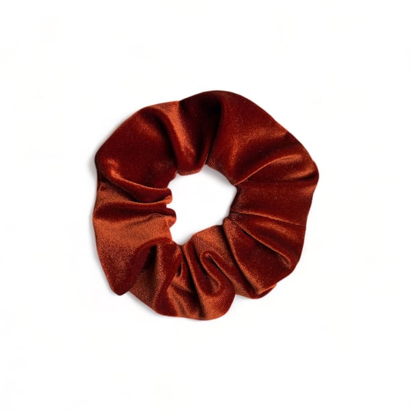 Burnt Orange Velvet Scrunchie - Large