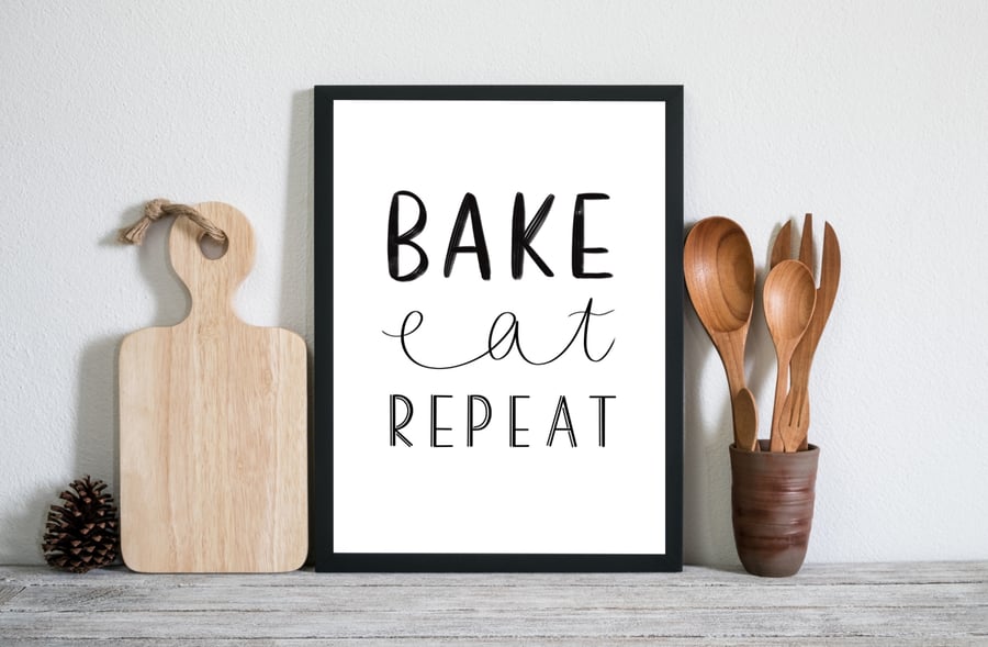 Baking Print, Kitchen Poster, Gift for Baker, Cooking Poster, New Home Gift