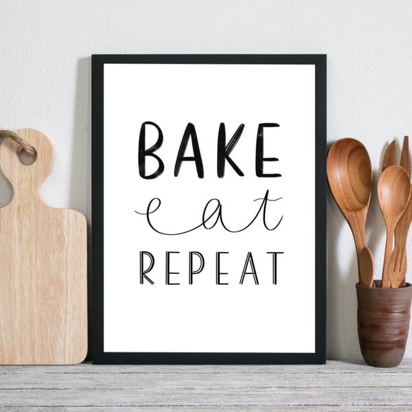 Baking Print, Kitchen Poster, Gift for Baker, Cooking Poster, New Home Gift