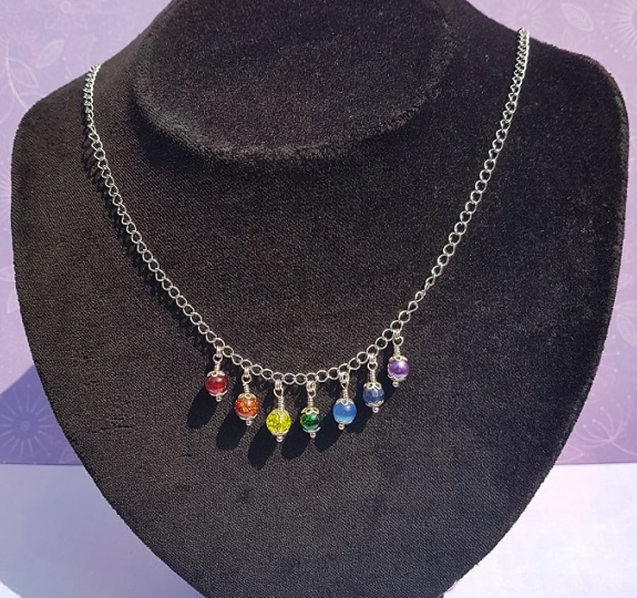 Gorgeous Rainbow Drops (Chakra Colours) Necklace No2