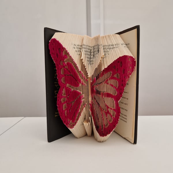 Pink butterfly book art