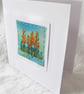 HAND EMBROIDERED GREETINGS CARD CROCOSMIA - Image 3