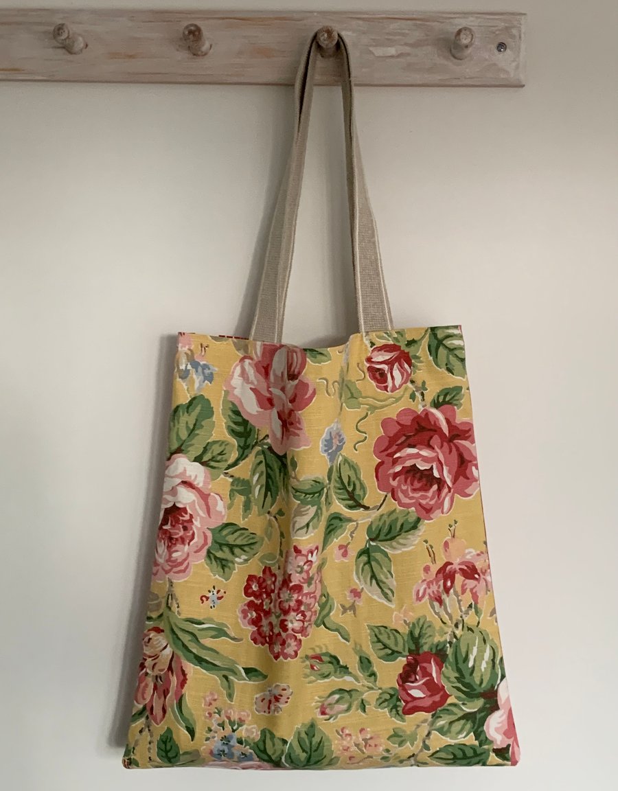Yellow Laura Ashley floral tote bag
