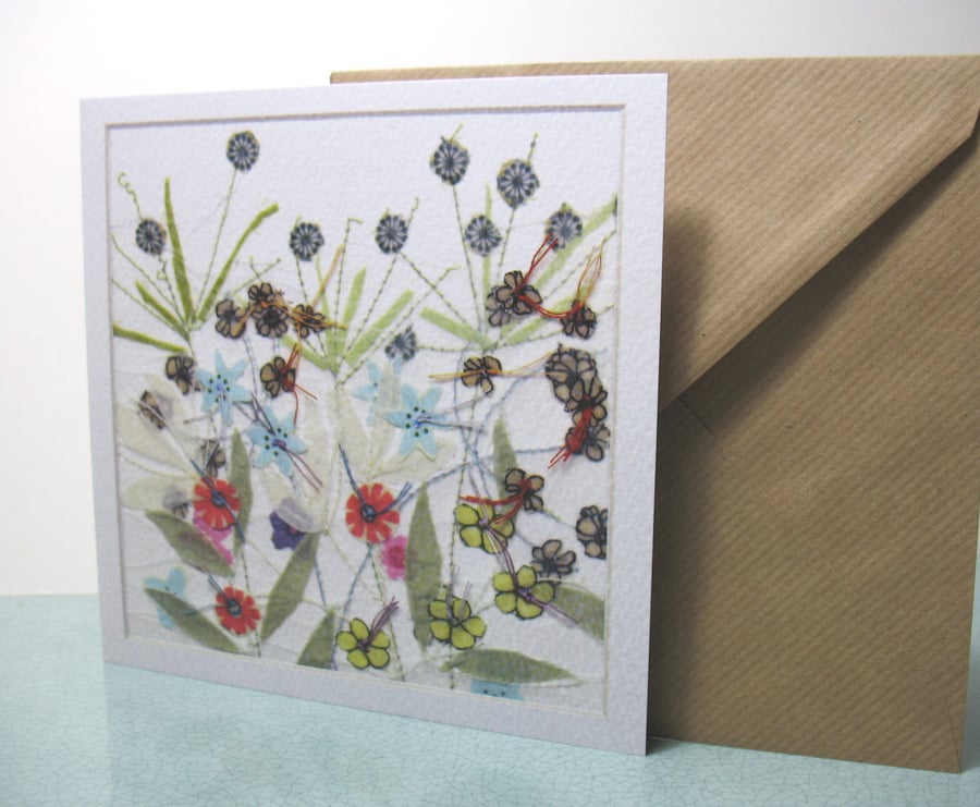 Flower Garden card - free postage