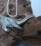 Handmade Whale Necklace recycled pewter; Humpback Whale Sculpute Silver Snake Ch - Image 7