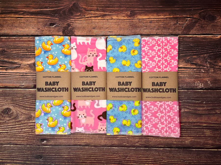 Double-sided Flannel Baby Washcloth - 2 pack - Free Delivery!