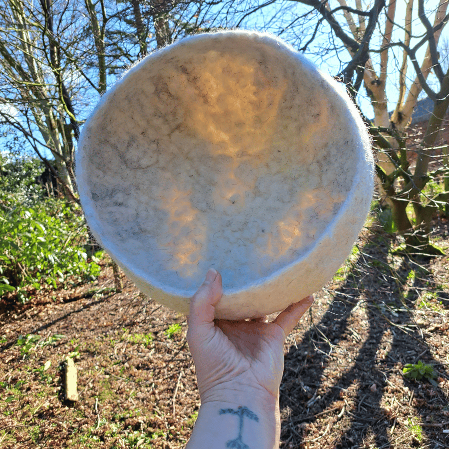 Real Wool Felted Basket – Natural, Sustainable & Handmade