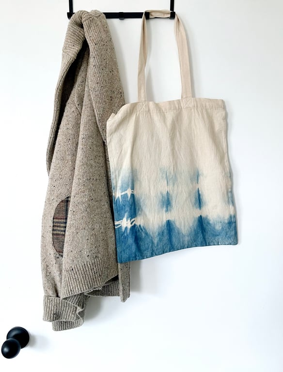 Indigo Hand-Dyed Shibori Tote Bag
