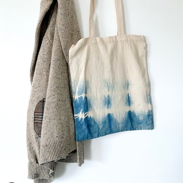 Indigo Hand-Dyed Shibori Tote Bag