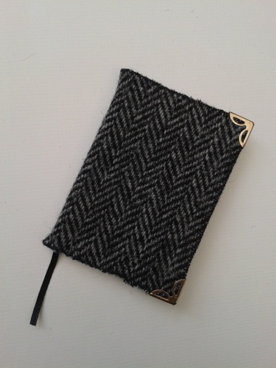 Harris tweed covered 2015 Diary - black herringbone