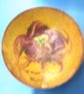 enamelled bowl - scrolled brown on yellow - Image 5