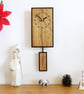 Rectangular Pendulum Wall Clock in Olive Wood and Old Ebony with Inlaid Squares