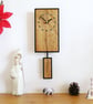 Rectangular Pendulum Wall Clock in Olive Wood and Old Ebony with Inlaid Squares - Image 1