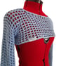  Mesh Crochet Crop Top, Sexy Cotton Shrug, Blue Netting Shrug with Long Sleeves - Image 8