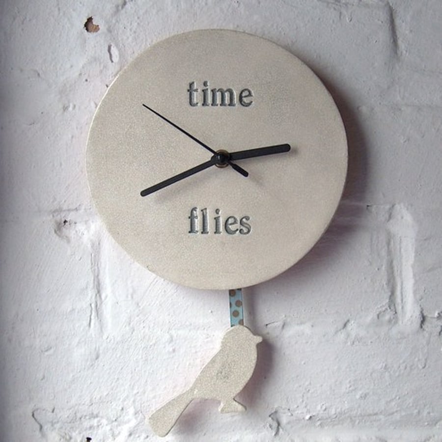 'Time Flies' Pendulum Clock