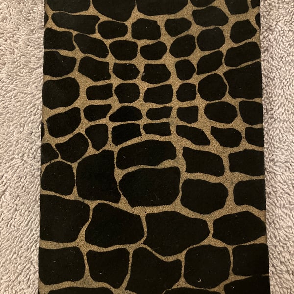 A6: Softcover - Black & Gold coloured Leather bound Notebook - FREE SHIPPING