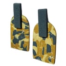 Blue & Ochre – Handmade Polymer Clay Earrings