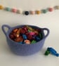 FELTED 'FUSSPOT'  BOWL , tray , desk tidy .Denim blue (with handles ). - Image 2