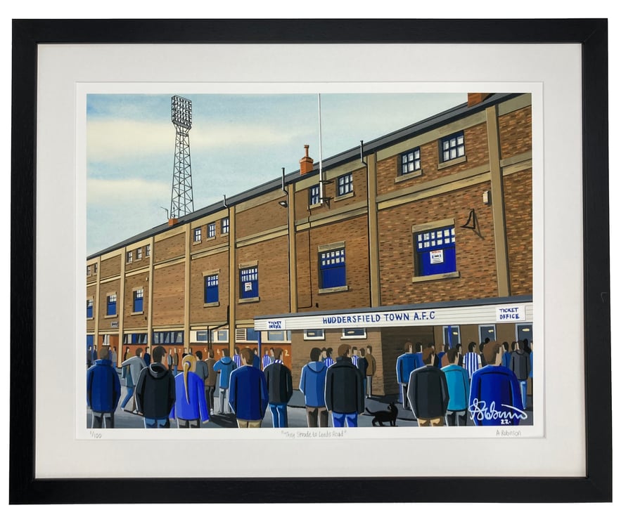 Huddersfield Town A.F.C, Leeds Road Limited Edition Framed Art Print (20" x 16")