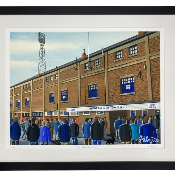 Huddersfield Town A.F.C, Leeds Road Limited Edition Framed Art Print (20" x 16")