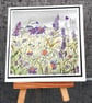Mini Handpainted Blank Card. Letterbox Gift Purple Flowers - Image 5