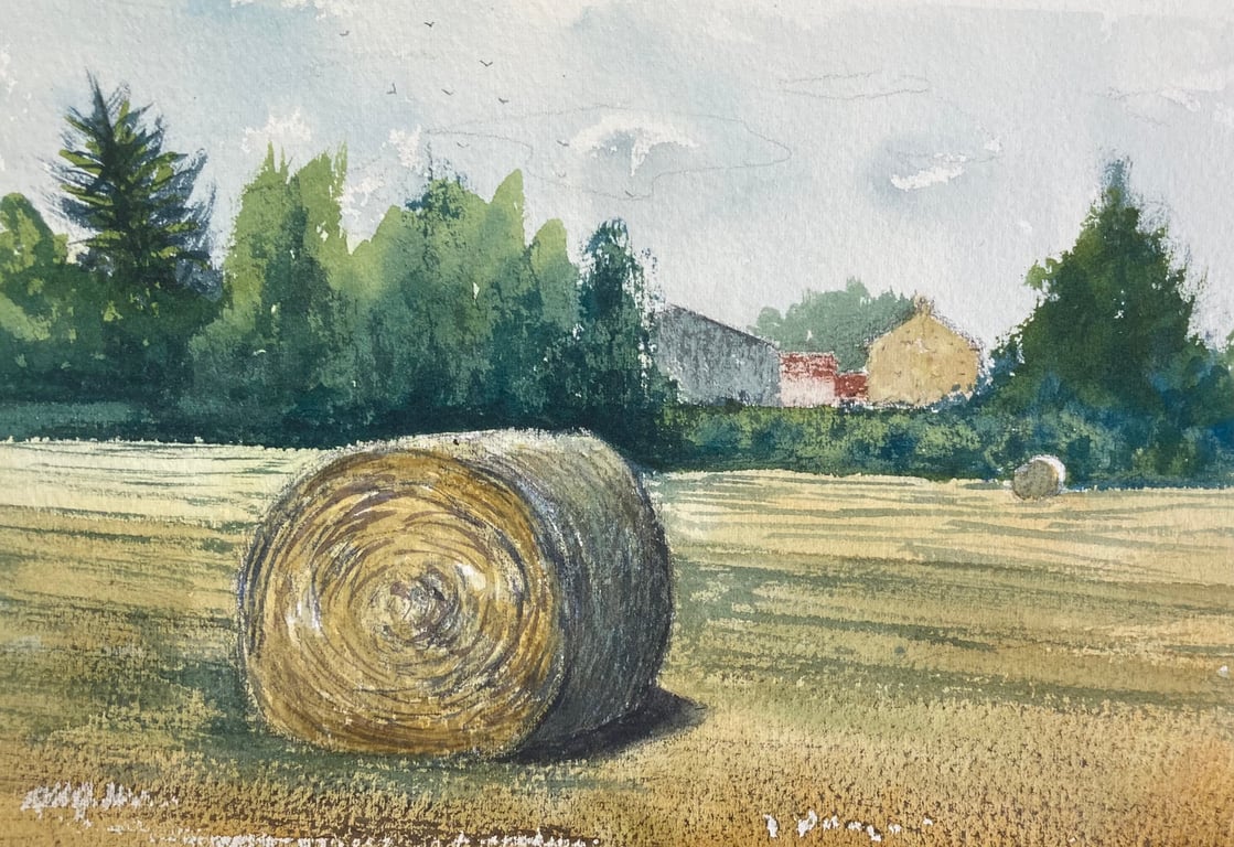 Haybale study Skelton no 2 (Pure Original Watercolour)