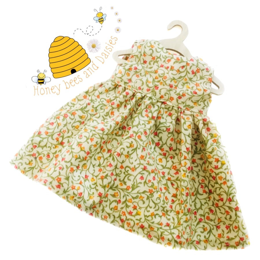 Reserved for Lesley - Cream Flowered Dress