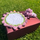 Handmade Floral Crochet Coaster - Cottage Flower Coaster - Custom Wedding Favor