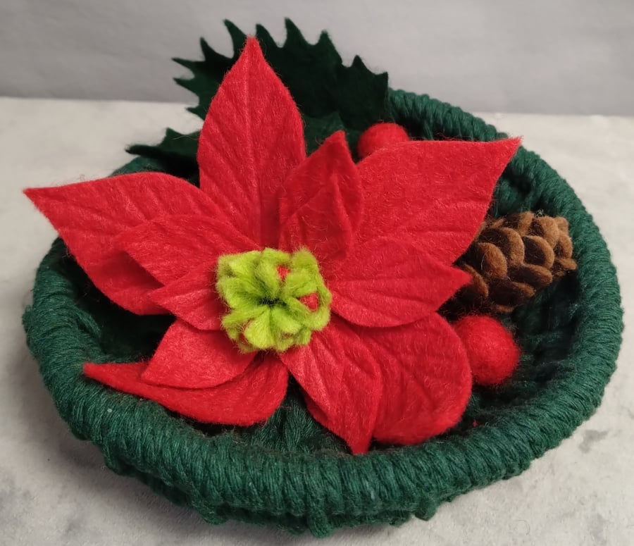 Christmas faux pourri flower basket