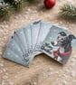 Greyhound Christmas Cards, Pack of 10: Vintage Sketch Design with Envelopes