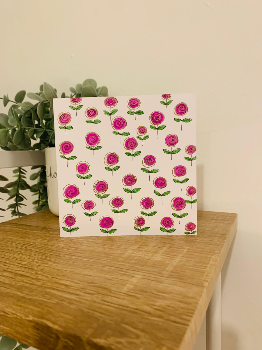 Hand drawn Roses Card 