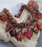 Sale-Pink Copper Charm Srunchie Bracelet - Image 1