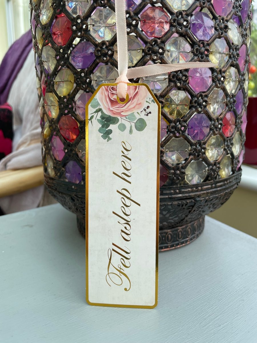 Fell asleep here floral bookmark