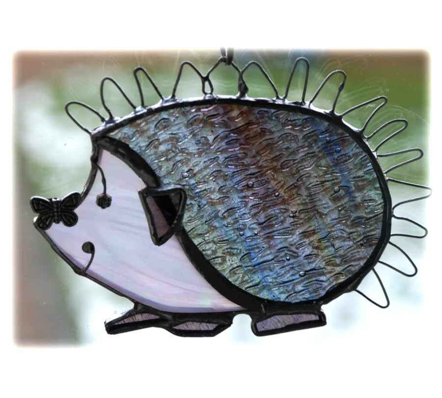 Hedgehog Suncatcher Stained Glass Handmade 027