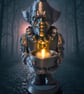 Creepy Silver Clown LED Candle Holder - 3D Printed Gothic Horror Decor