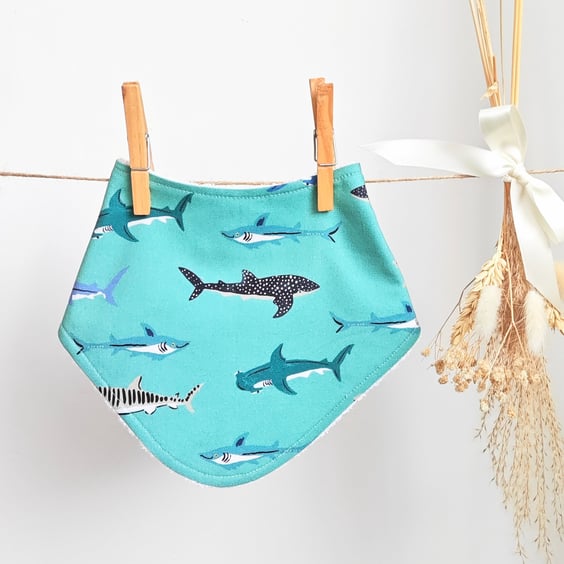 Shark Print Baby Bib Bandana Style