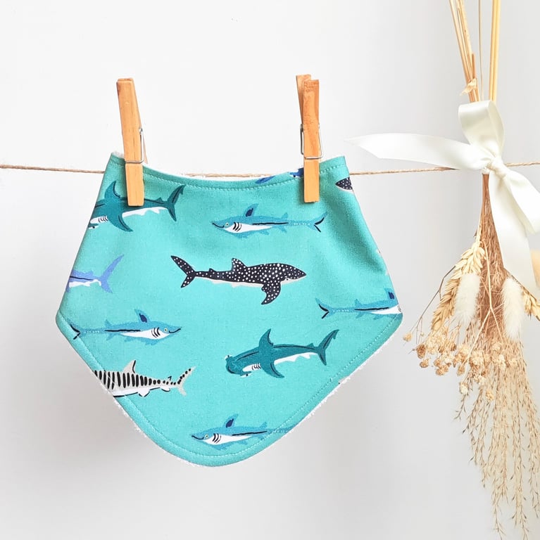 Shark Print Baby Bib Bandana Style