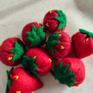 Handmade felt strawberries
