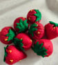 Handmade felt strawberries