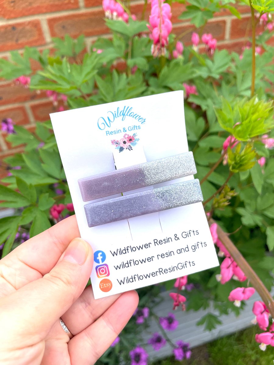 Slim hair clips, pretty hair accessories, sparkly hair clips, birthday gift 