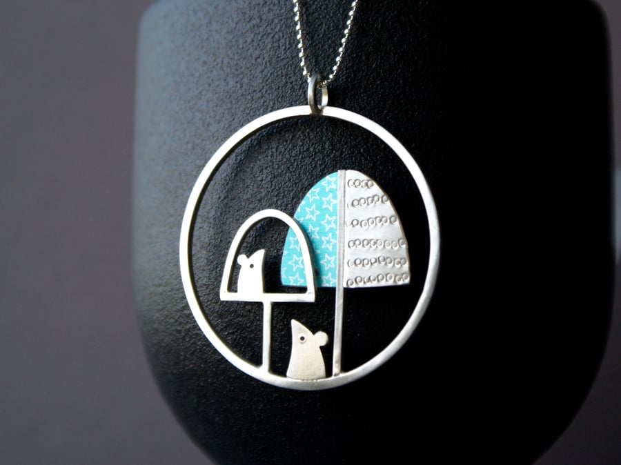 Two little mice necklace