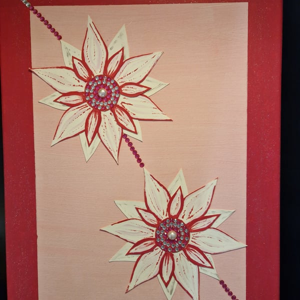 Pink and white dahlias.